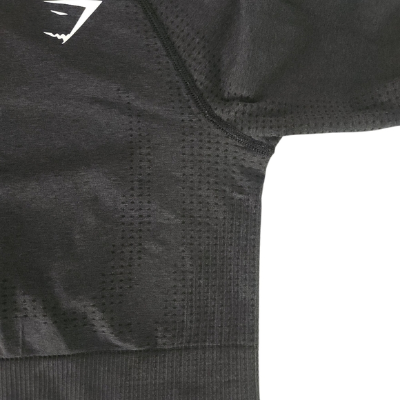 GYMSHARK Black Long Sleeve Crop Top with Thumbholes Vital Seamless Crop Small - Picture 6 of 11
